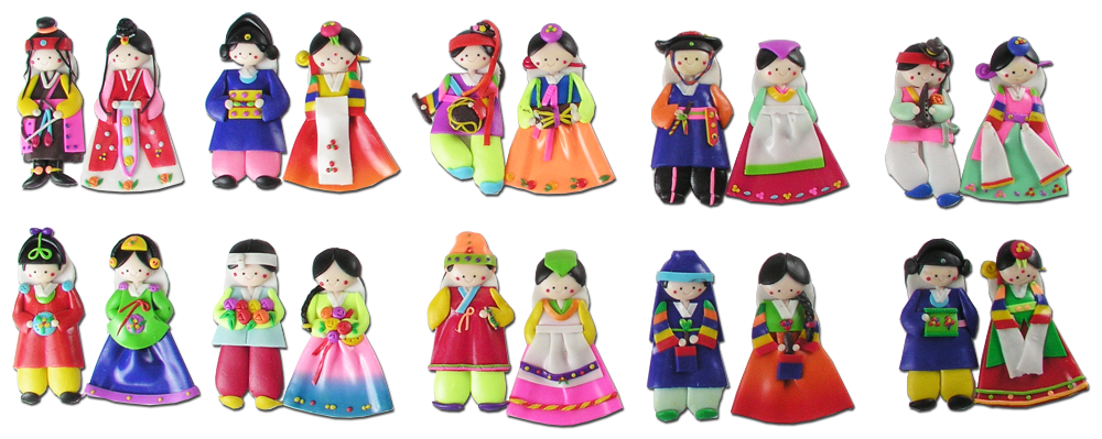 10 Pairs of Korean Doll Fridge Magnet